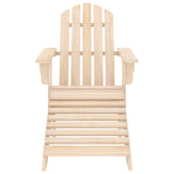 vidaXL Garden Adirondack Chair with Ottoman Solid Fir Wood