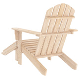 vidaXL Garden Adirondack Chair with Ottoman Solid Fir Wood