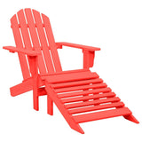 Garden Adirondack Chair with Ottoman Solid Fir Wood Red