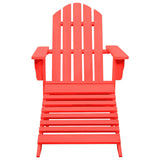 Garden Adirondack Chair with Ottoman Solid Fir Wood Red