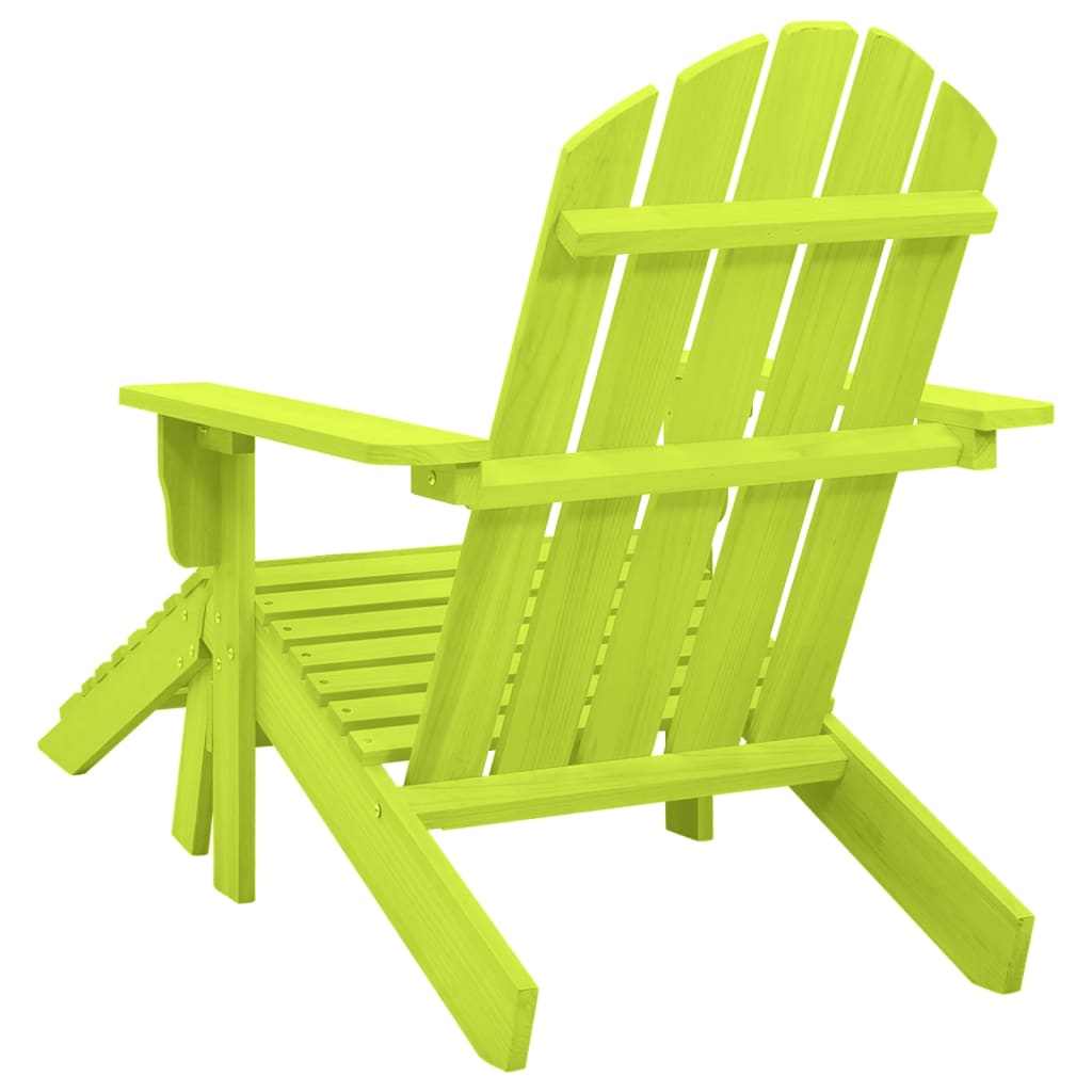 vidaXL Garden Adirondack Chair with Ottoman Solid Fir Wood Green