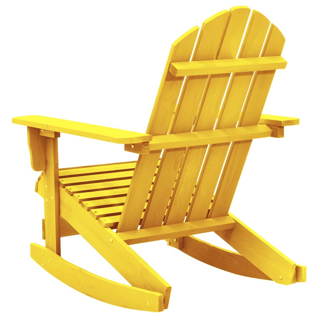 vidaXL Garden Adirondack Rocking Chair Solid Fir Wood Yellow