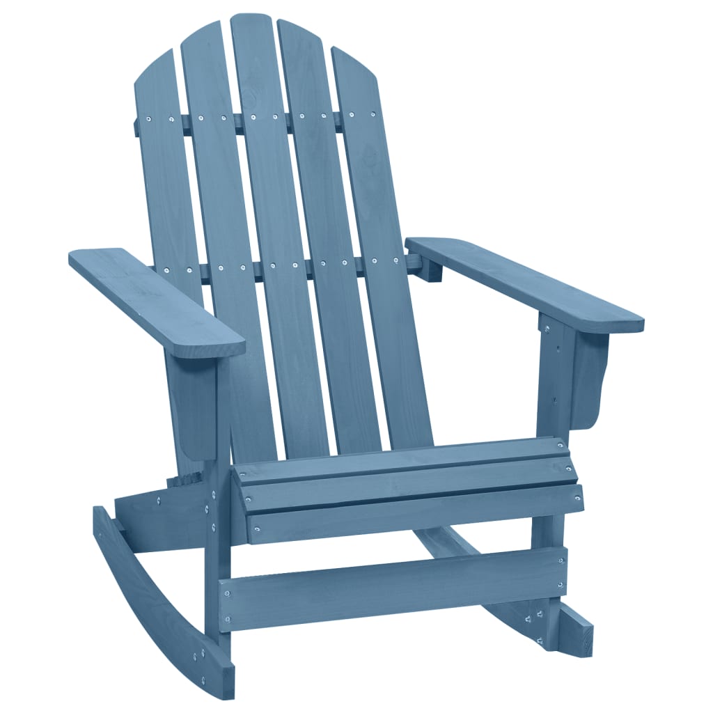 vidaXL Garden Adirondack Rocking Chair Solid Fir Wood Blue