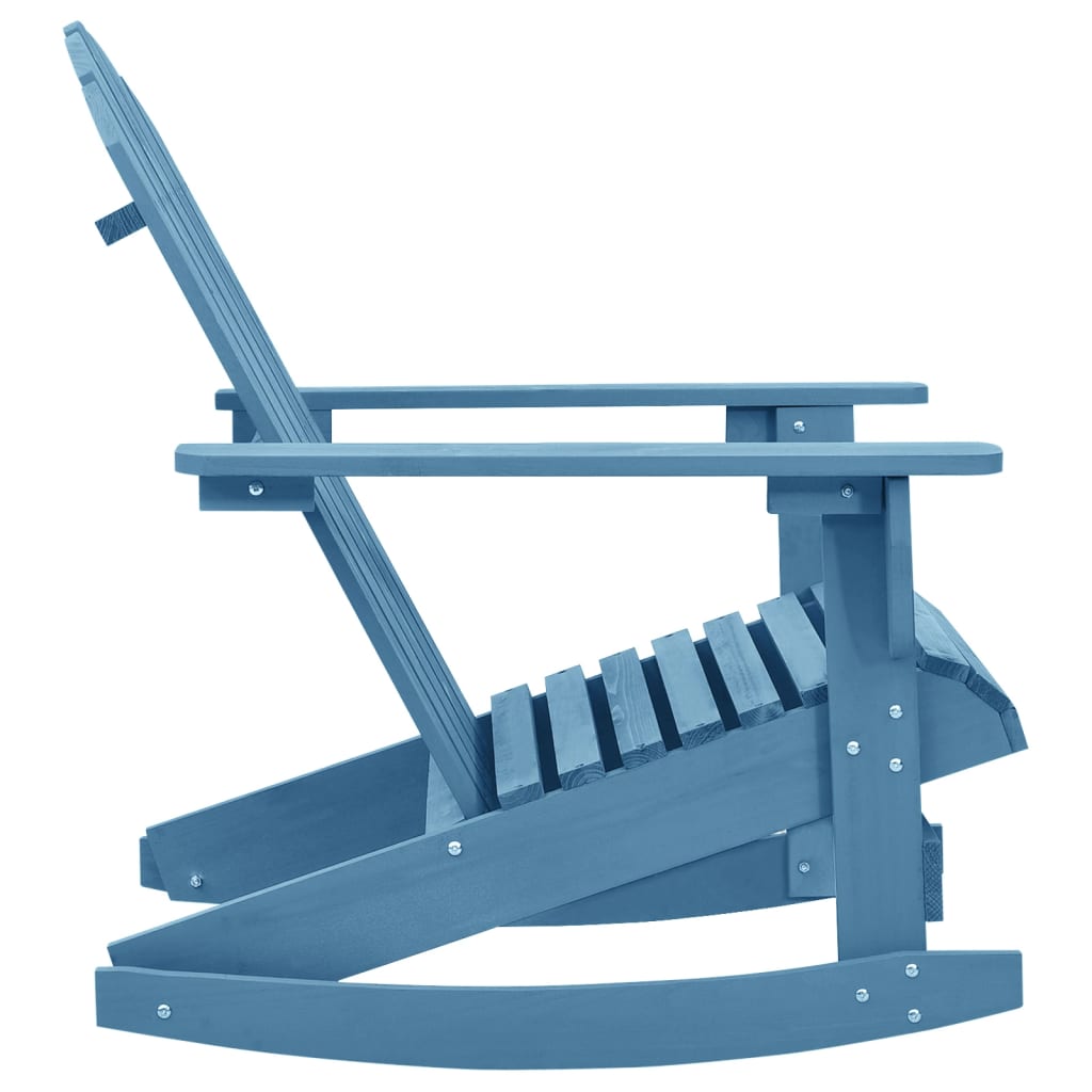 Garden Adirondack Rocking Chair Solid Fir Wood Blue