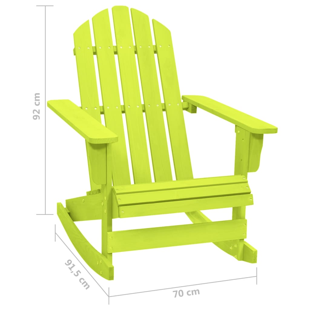 vidaXL Garden Adirondack Rocking Chair Solid Fir Wood Green