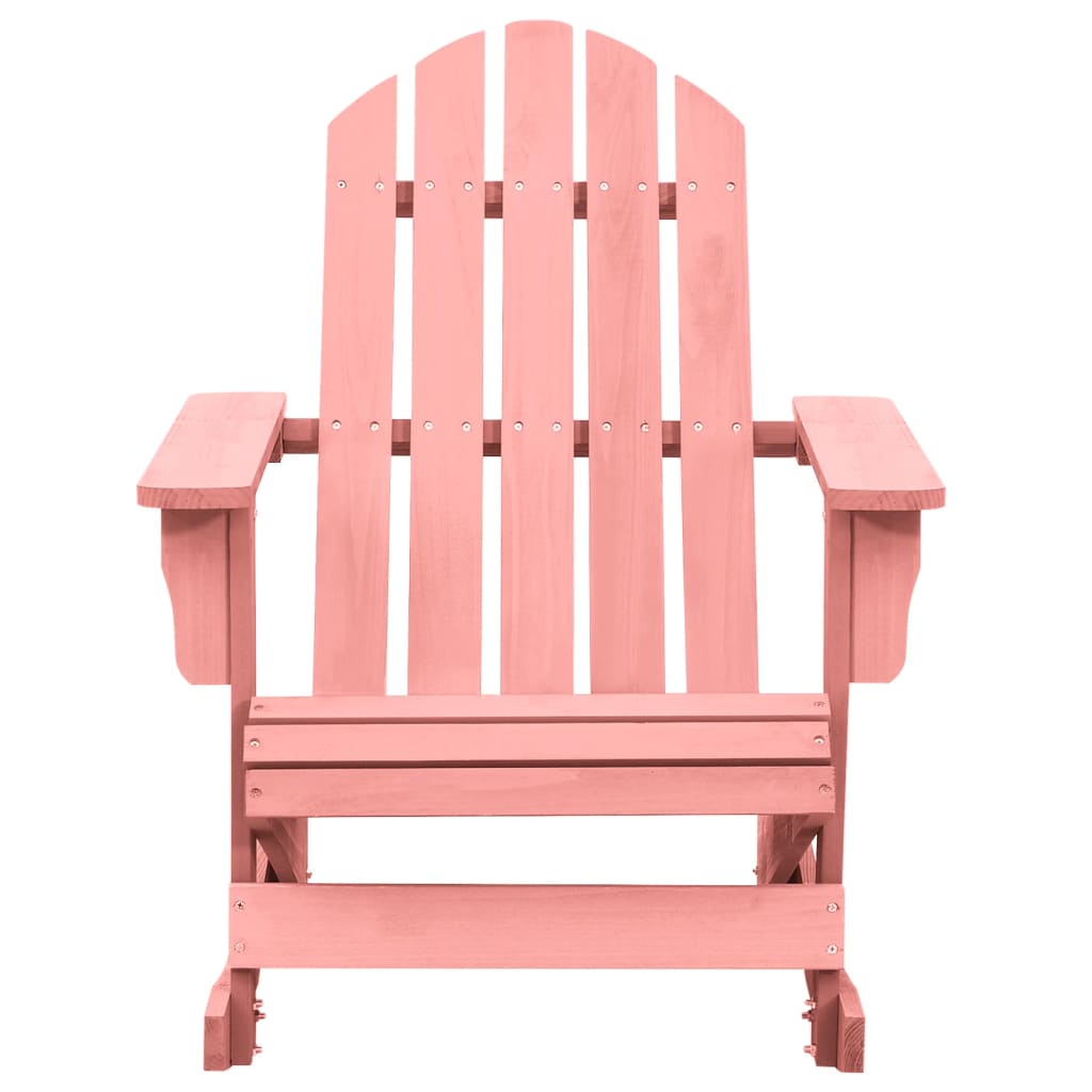 vidaXL Garden Adirondack Rocking Chair Solid Fir Wood Pink