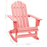 vidaXL Garden Adirondack Rocking Chair Solid Fir Wood Pink