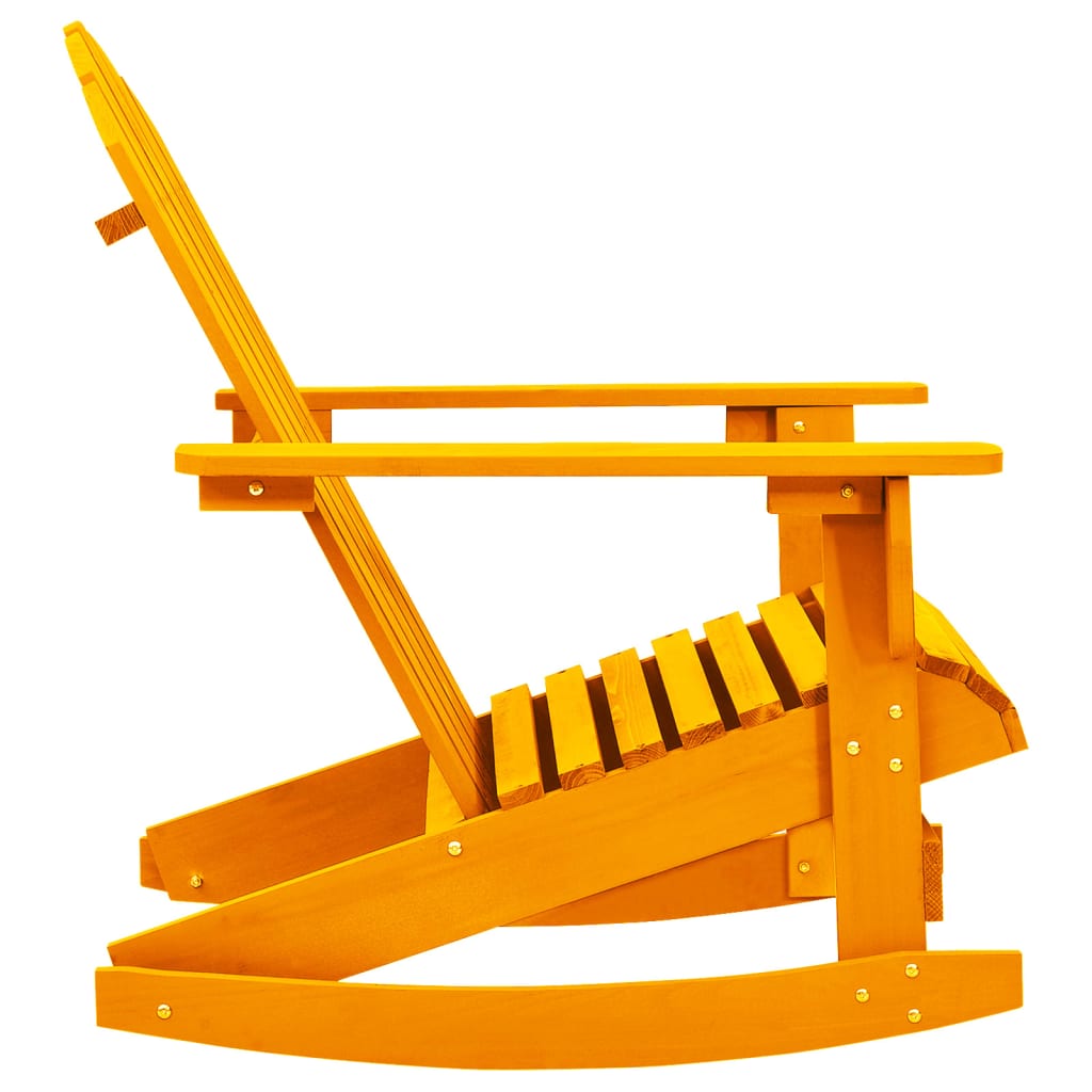 Garden Adirondack Rocking Chair Solid Fir Wood Orange
