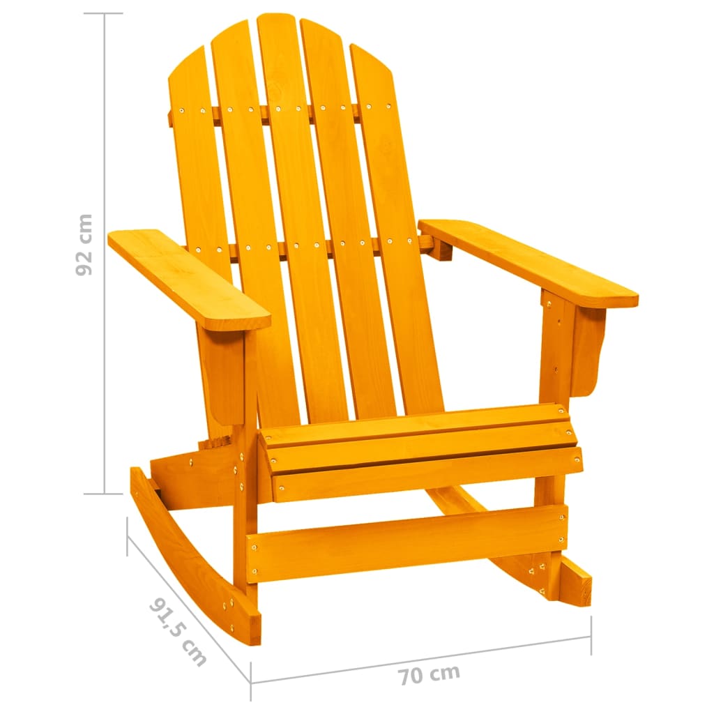 Garden Adirondack Rocking Chair Solid Fir Wood Orange