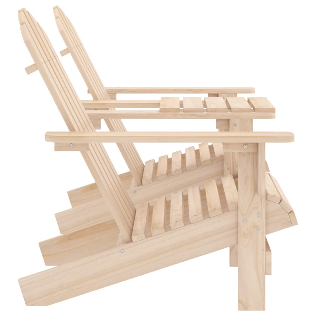 Garden Adirondack Chairs with Tea Table Solid Fir Wood