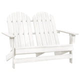 vidaXL 2-Seater Garden Adirondack Chair Solid Fir Wood White