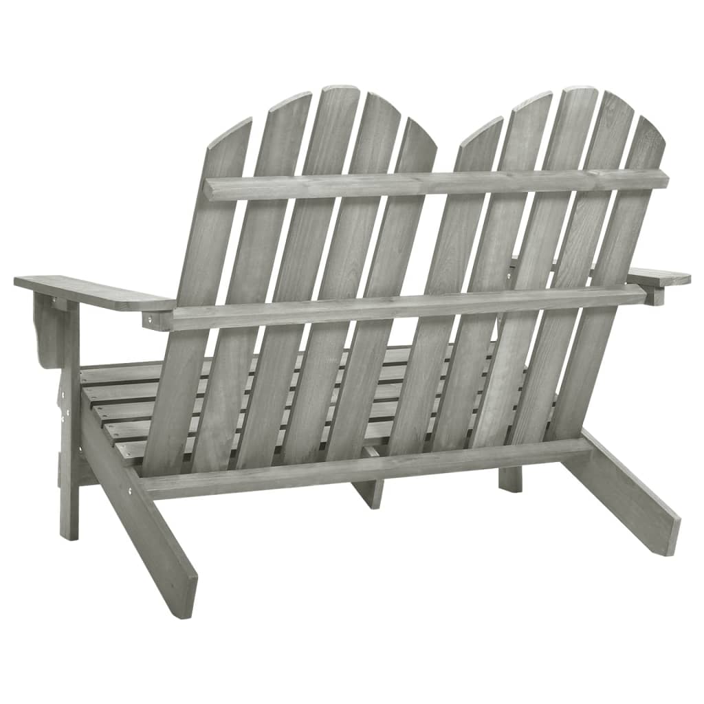 vidaXL 2-Seater Garden Adirondack Chair Solid Fir Wood Grey