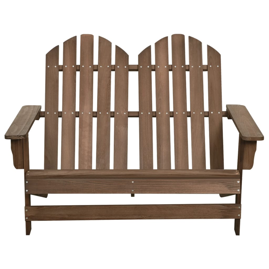 vidaXL 2-Seater Garden Adirondack Chair Solid Fir Wood Brown