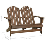 vidaXL 2-Seater Garden Adirondack Chair Solid Fir Wood Brown