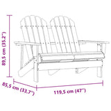 2-Seater Garden Adirondack Chair Solid Fir Wood Brown
