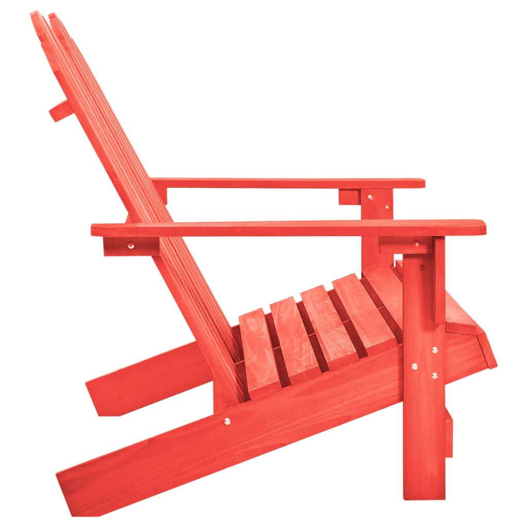 vidaXL 2-Seater Garden Adirondack Chair Solid Fir Wood Red