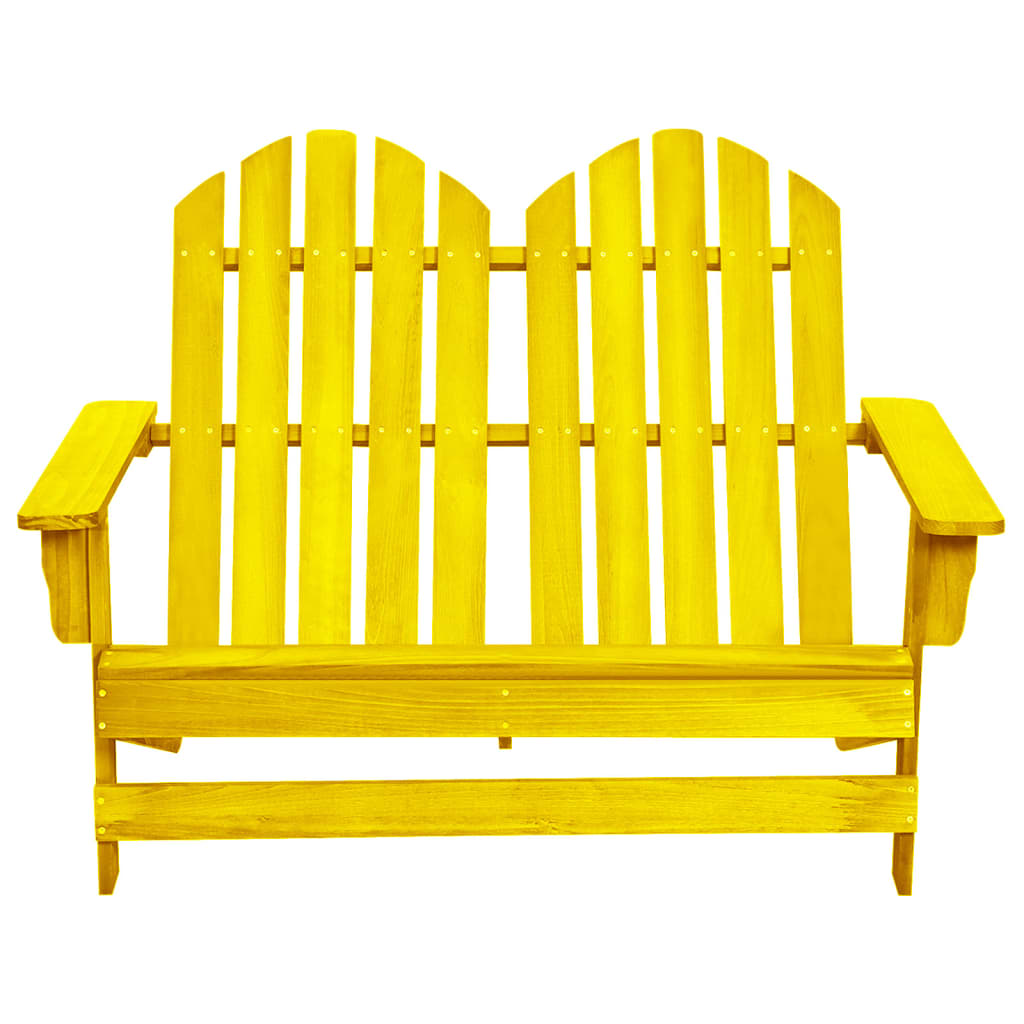 vidaXL 2-Seater Garden Adirondack Chair Solid Fir Wood Yellow