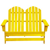 vidaXL 2-Seater Garden Adirondack Chair Solid Fir Wood Yellow