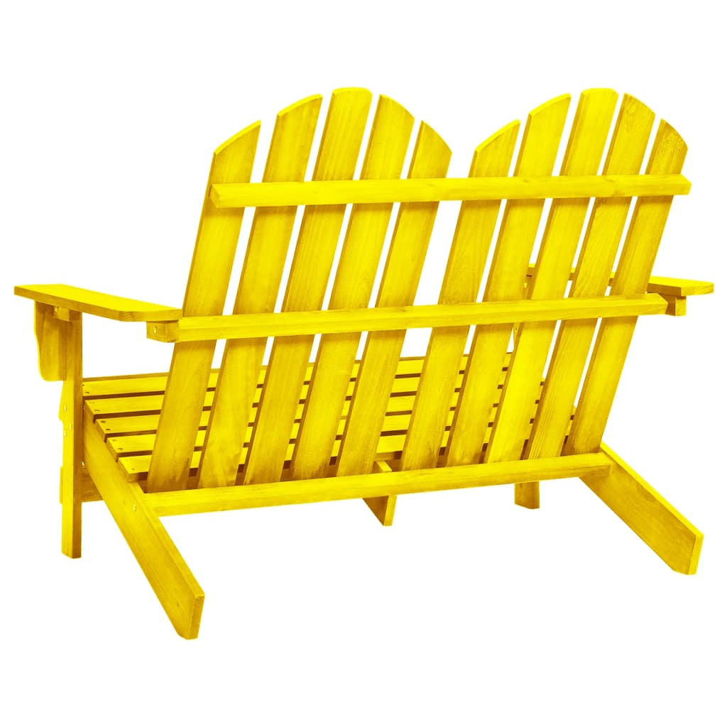 vidaXL 2-Seater Garden Adirondack Chair Solid Fir Wood Yellow