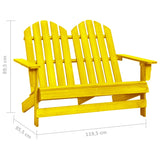 vidaXL 2-Seater Garden Adirondack Chair Solid Fir Wood Yellow