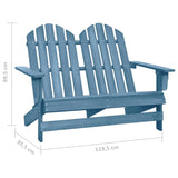 vidaXL 2-Seater Garden Adirondack Chair Solid Fir Wood Blue