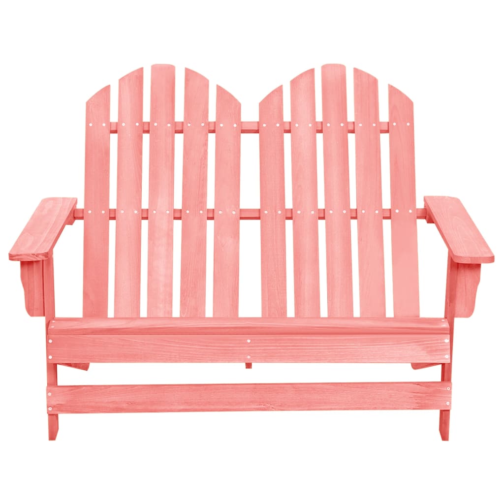 vidaXL 2-Seater Garden Adirondack Chair Solid Fir Wood Pink