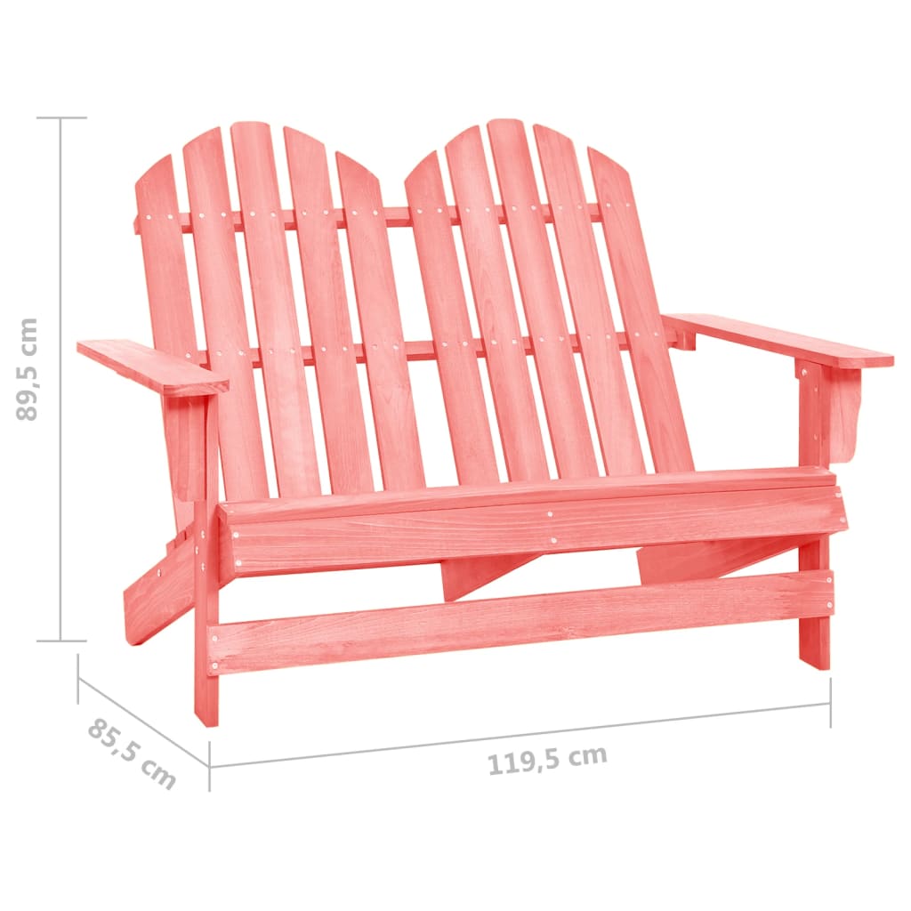 vidaXL 2-Seater Garden Adirondack Chair Solid Fir Wood Pink