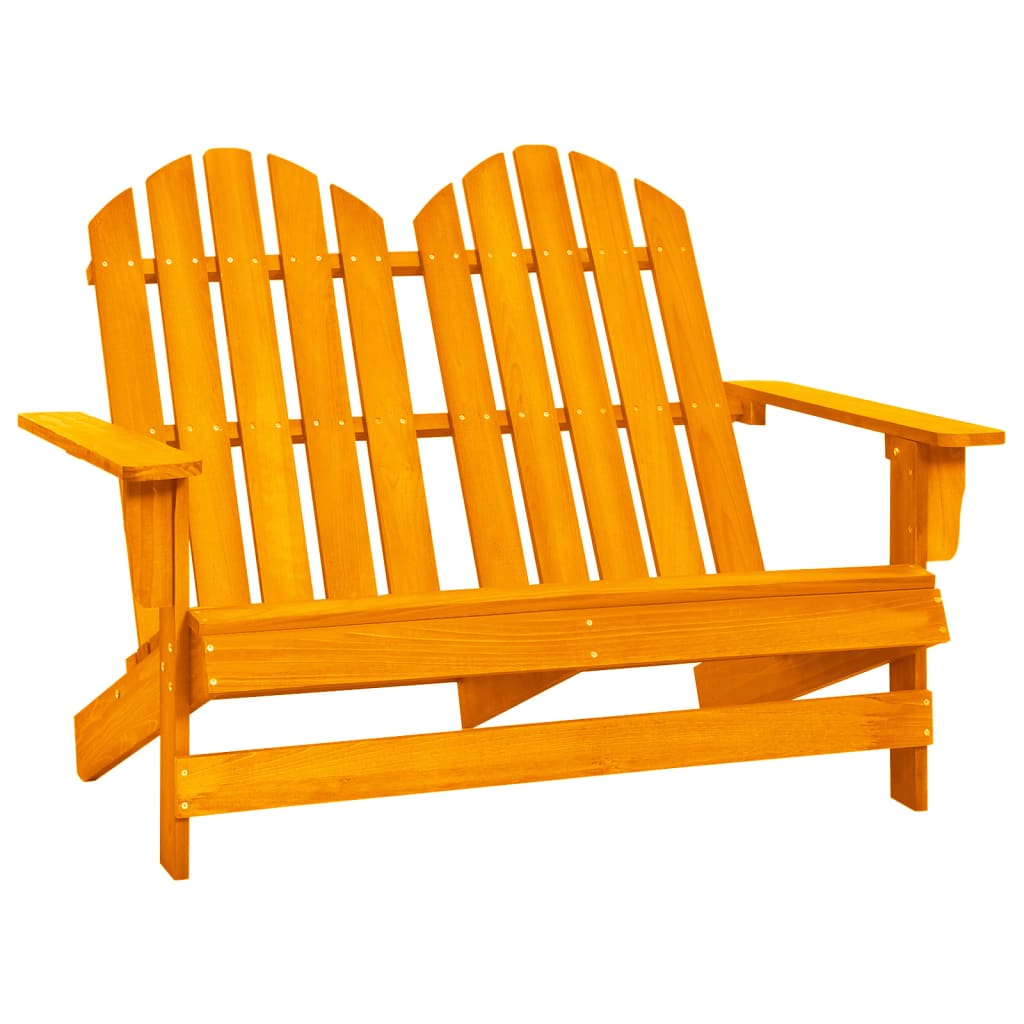 vidaXL 2-Seater Garden Adirondack Chair Solid Fir Wood Orange