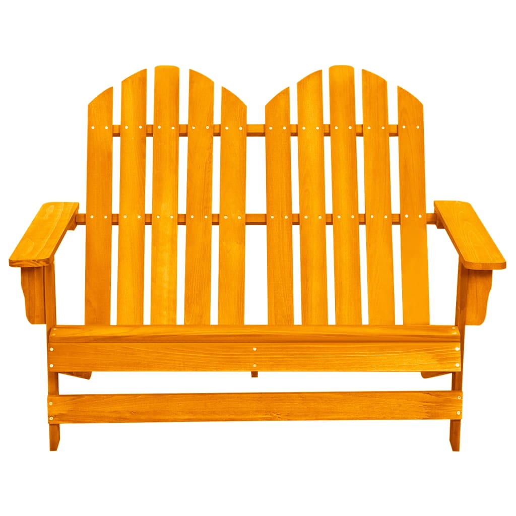 vidaXL 2-Seater Garden Adirondack Chair Solid Fir Wood Orange