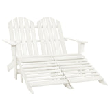 vidaXL 2-Seater Garden Adirondack Chair&Ottoman Fir Wood White