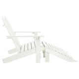 vidaXL 2-Seater Garden Adirondack Chair&Ottoman Fir Wood White