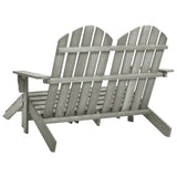 vidaXL 2-Seater Garden Adirondack Chair&Ottoman Fir Wood Grey