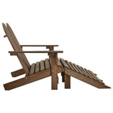 vidaXL 2-Seater Garden Adirondack Chair&Ottoman Fir Wood Brown