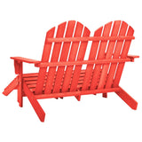 vidaXL 2-Seater Garden Adirondack Chair&Ottoman Fir Wood Red