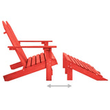 vidaXL 2-Seater Garden Adirondack Chair&Ottoman Fir Wood Red