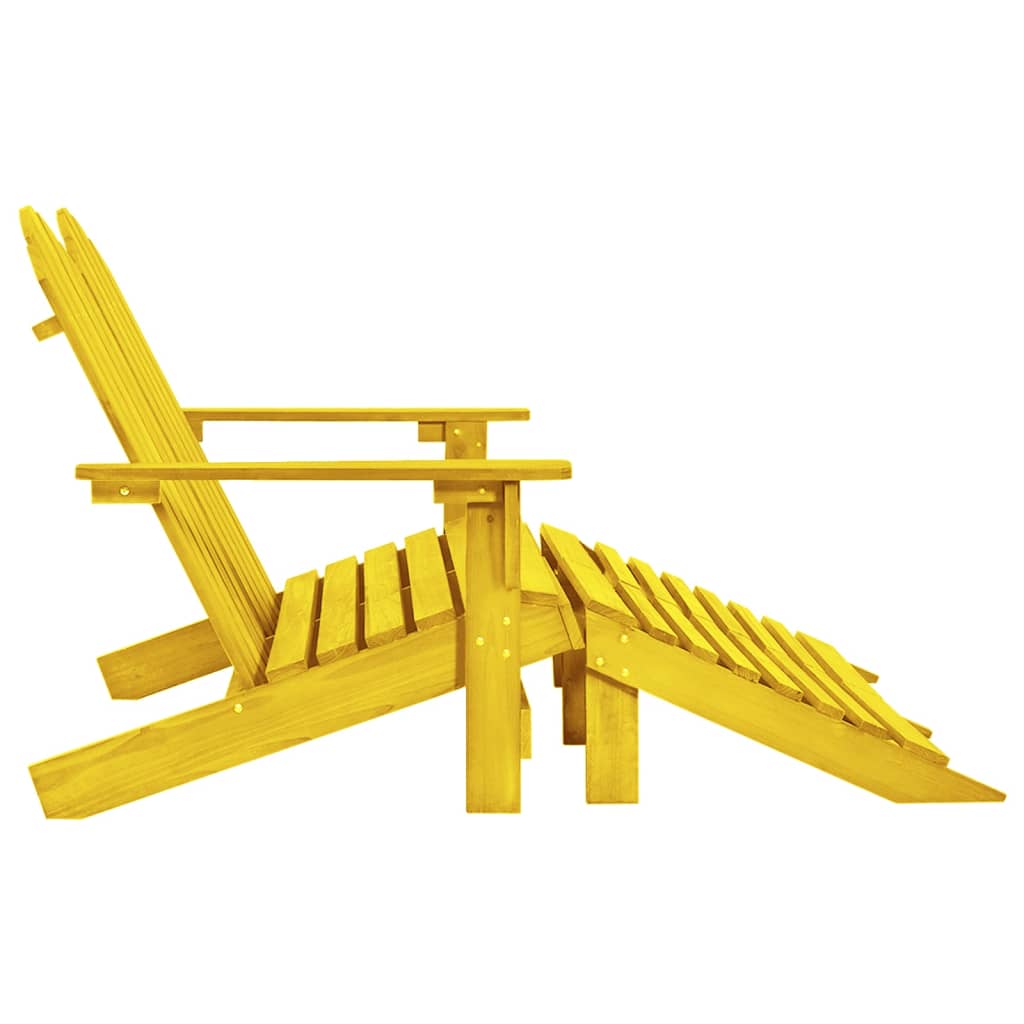 vidaXL 2-Seater Garden Adirondack Chair&Ottoman Fir Wood Yellow