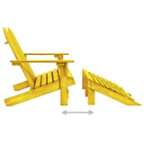 vidaXL 2-Seater Garden Adirondack Chair&Ottoman Fir Wood Yellow