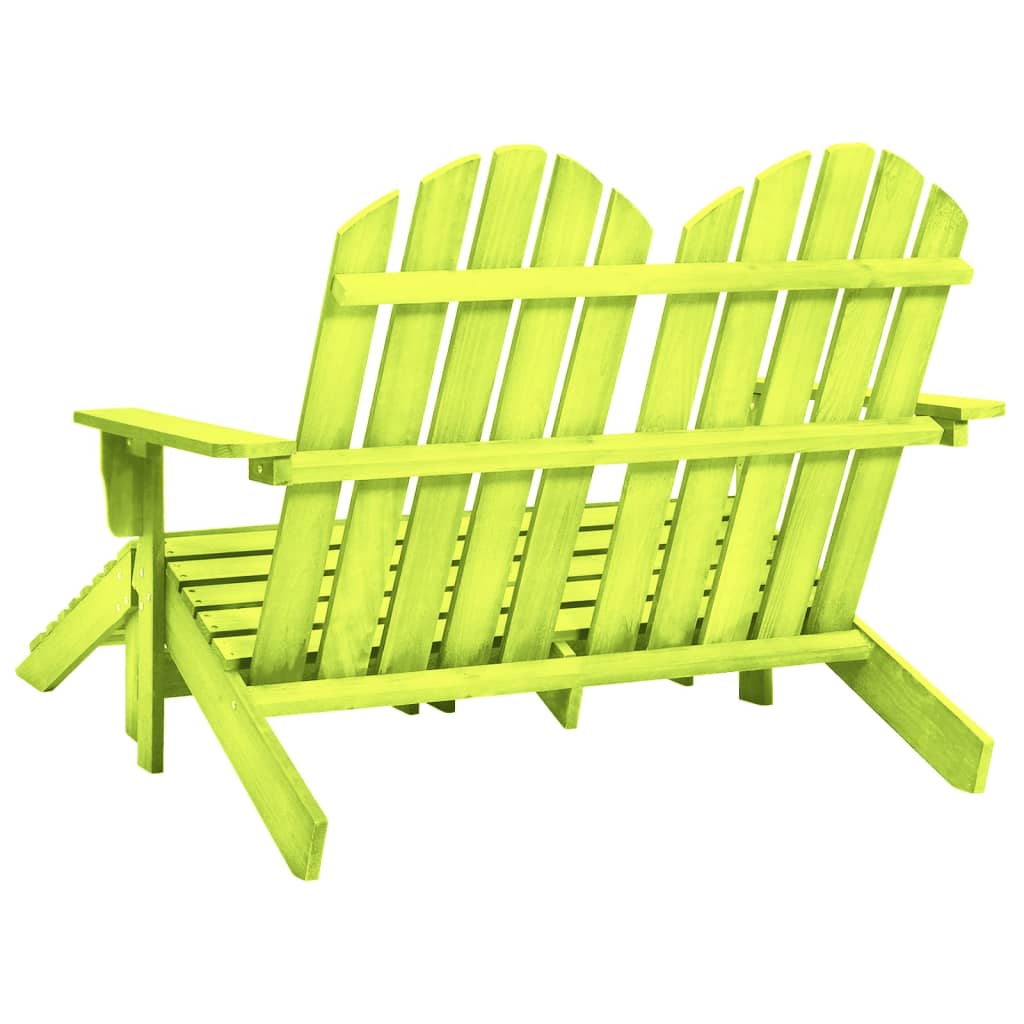 vidaXL 2-Seater Garden Adirondack Chair&Ottoman Fir Wood Green