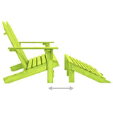 vidaXL 2-Seater Garden Adirondack Chair&Ottoman Fir Wood Green