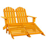 vidaXL 2-Seater Garden Adirondack Chair&Ottoman Fir Wood Orange