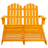 vidaXL 2-Seater Garden Adirondack Chair&Ottoman Fir Wood Orange