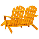 vidaXL 2-Seater Garden Adirondack Chair&Ottoman Fir Wood Orange