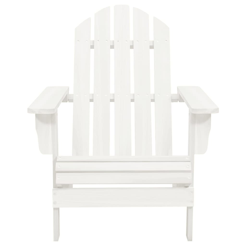 Garden Adirondack Chair with Table Solid Fir Wood White