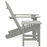 Garden Adirondack Chair with Table Solid Fir Wood Grey