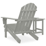 Garden Adirondack Chair with Table Solid Fir Wood Grey