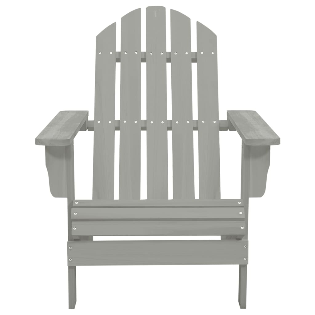 Garden Adirondack Chair with Table Solid Fir Wood Grey