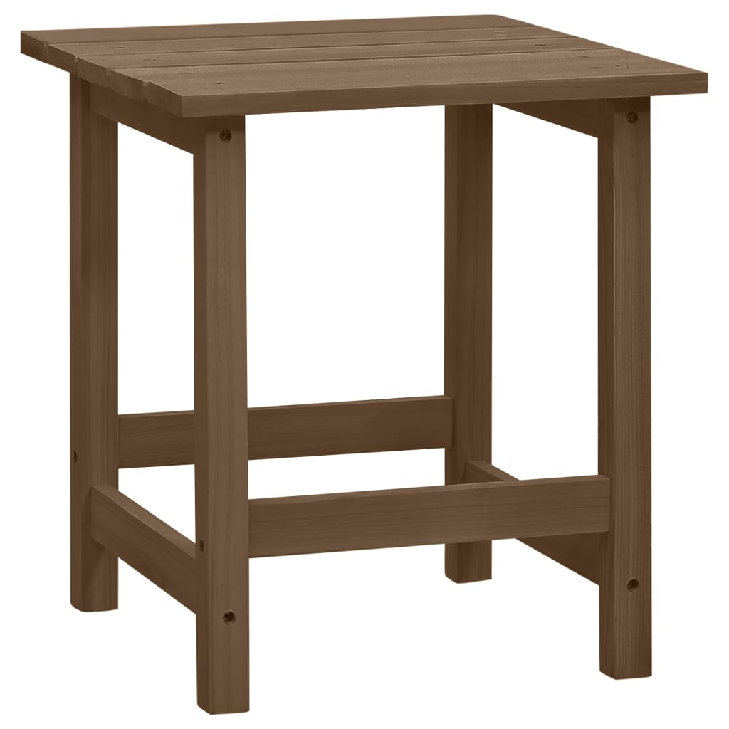 Garden Adirondack Chair with Table Solid Fir Wood Brown