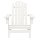 Garden Adirondack Chair with Ottoman&Table Solid Fir Wood White