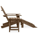 Garden Adirondack Chair with Ottoman&Table Solid Fir Wood Brown