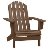 Garden Adirondack Chair with Ottoman&Table Solid Fir Wood Brown